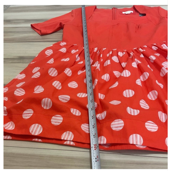 Maeve Anthropologie Polka Dot Mini Dress Red Orange Petite M NWT - Picture 14 of 16